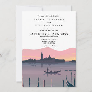 Venice Italy Wedding Invitation Retro
