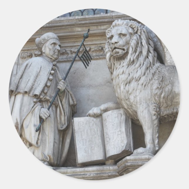 Venice Lion Classic Round Sticker (Front)