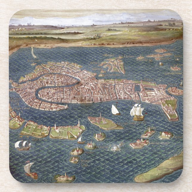 VENICE: MAP, 16TH CENTURY COASTER (Front)