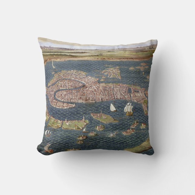 VENICE: MAP, 16TH CENTURY CUSHION (Front)
