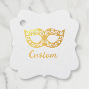 Venice mask gold favour tags