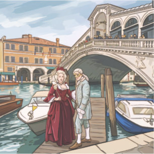 Venice masks by Rialto Bridge sticker
