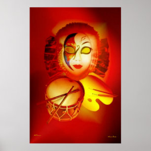Venice Moon Drummer Poster
