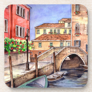 Venice - Pen & Wash Watercolor Coaster