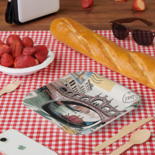 Venice Postcard Picnic Paper Plate