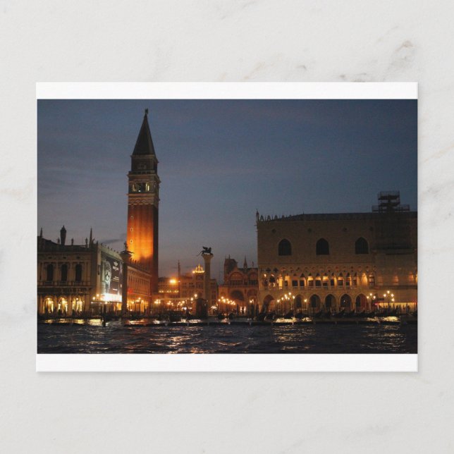 Venice San Macro Square at Night postcard (Front)