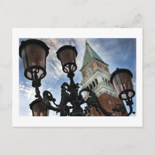 VENICE SAN MARCO TOWER & LIGHTS POSTCARD