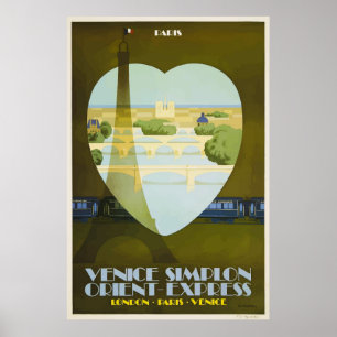 Venice Simplon Orient Express Paris Vintage Poster