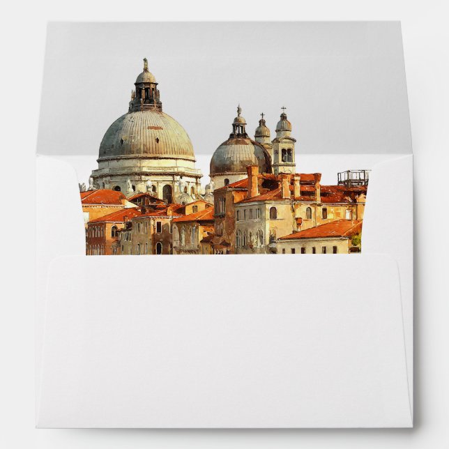 Venice Skyline Wedding Return Address Envelope (Back (Bottom))