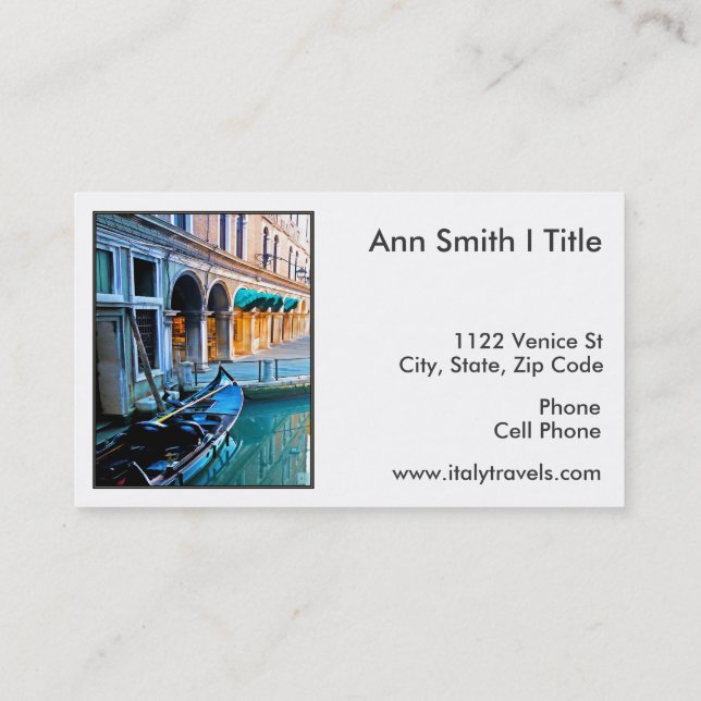 Venice Special Alley with Love Quote Business Card (Back)