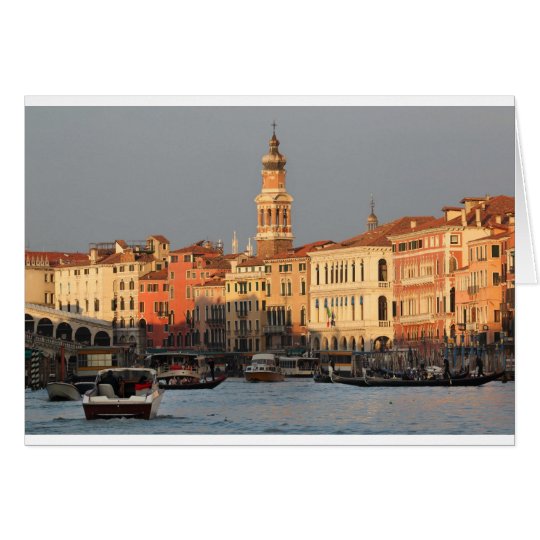 Venice Sunset at the Rialtro Bridge Card