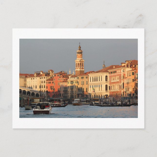 Venice Sunset at the Rialtro Bridge postcard (Front)