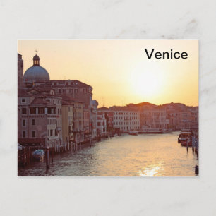 Venice,Sunset on the canal grande Postcard
