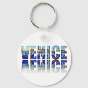 Venice text with reflection key ring