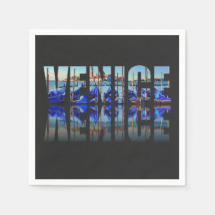 Venice text with reflection napkin