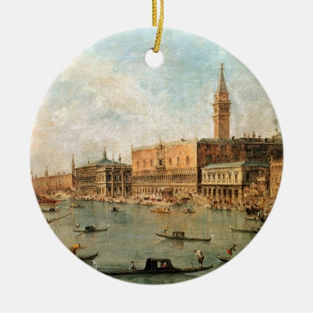Venice: The Doge's Palace and the Molo from the Ba Ceramic Ornament (Front)