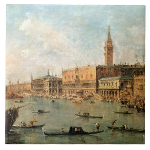 Venice: The Doge's Palace and the Molo from the Ba Ceramic Tile