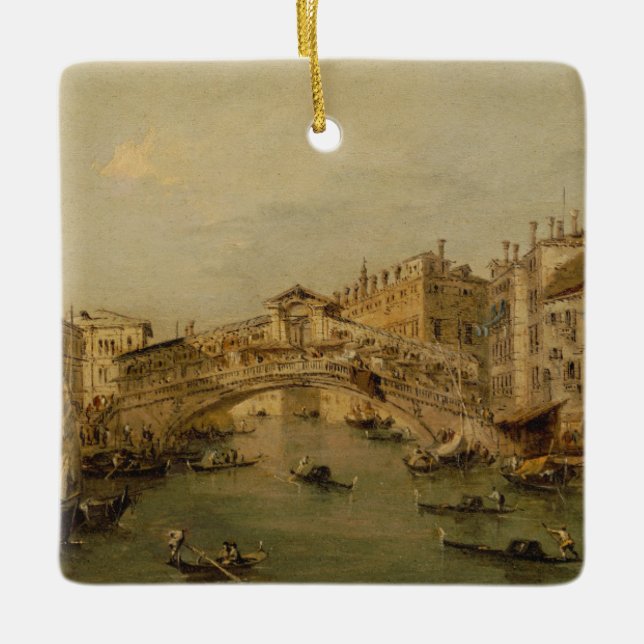 Venice The Rialto Ceramic Tree Decoration (Front)