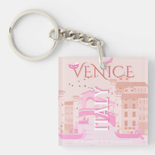 Venice Travel Art, Italy, Travel Art, Pastel Key Ring