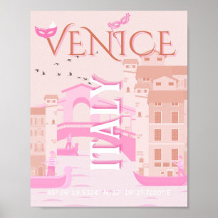 Venice Travel Art, Italy, Travel Art, Pastel Poster