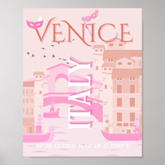 Venice Travel Art, Italy, Travel Art, Pastel Poster (Front)
