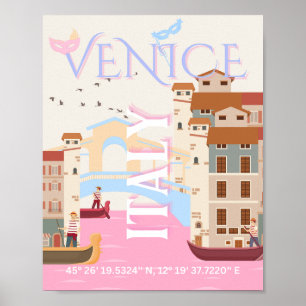 Venice Travel Art, Italy, Travel Art Poster