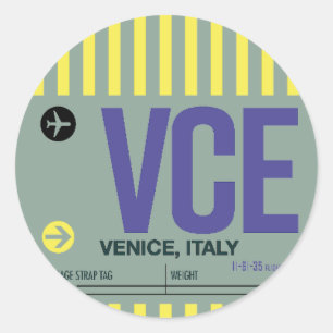 Venice - Travel Tag Round Sticker