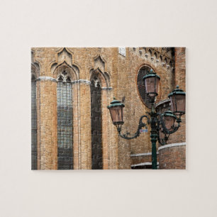Venice, Veneto, Italy - A lamp post is standing Jigsaw Puzzle