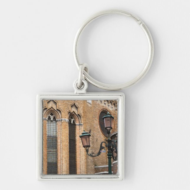 Venice, Veneto, Italy - A lamp post is standing Key Ring (Front)
