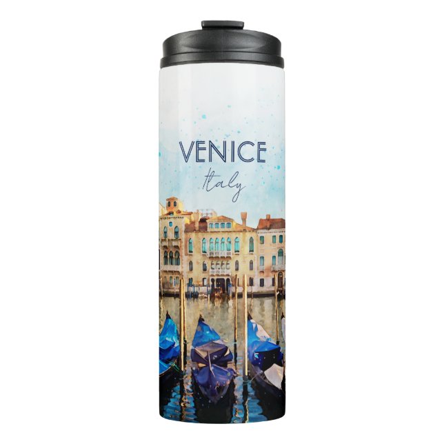 VENICE VENEZIA watercolor - Italy Travel souvenir  Thermal Tumbler (Front)