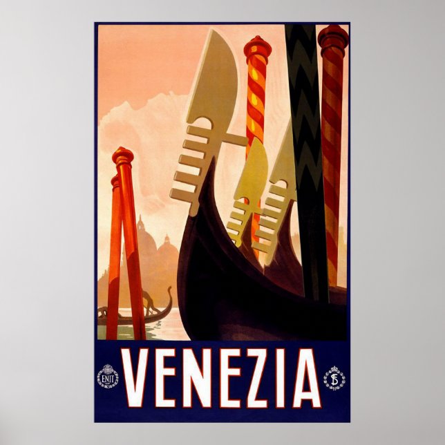 "Venice" Vintage Italian Travel Poster (Front)
