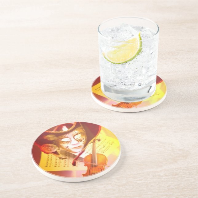 Venice Violinist Coaster (Side)