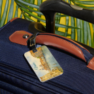 Venice Watercolor Canal Scene Luggage Tag