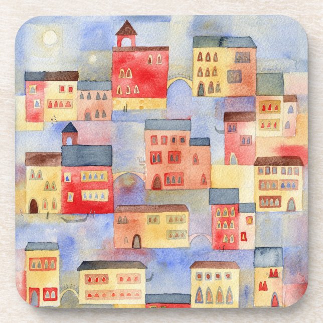 Venice Watercolor Coaster (Front)