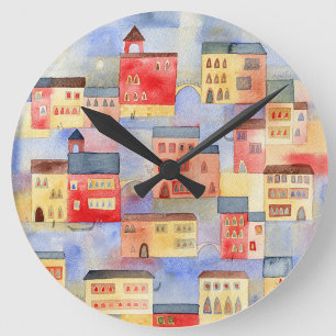 Venice Watercolor Round Clock