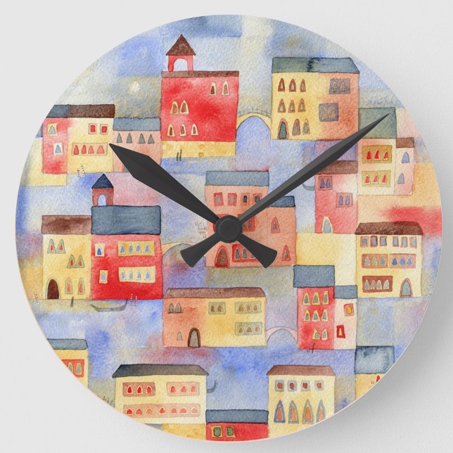 Venice Watercolor Round Clock (Creator Uploaded)