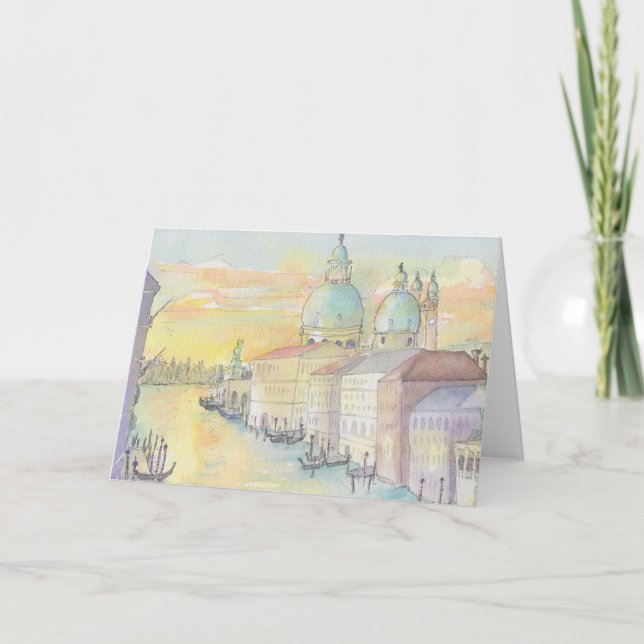"Venice Watercolor Sketch/Italy" Greeting Card (Front)