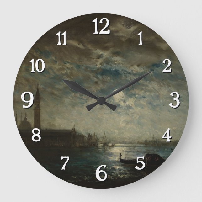 Venise et le Campanile au Clair de Lune  Large Clock (Front)
