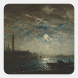 Venise et le Campanile au Clair de Lune Square Sticker