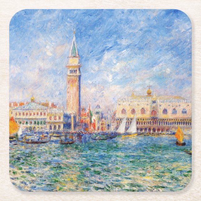 Venise, Venezia, Renoir Square Paper Coaster (Front)