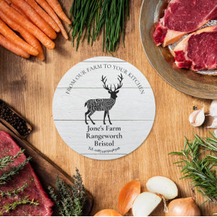 VENISON deer  meat farmer marketing produce farmer Classic Round Sticker