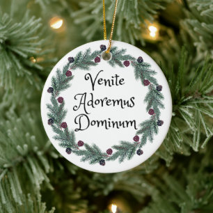 Venite Adoremus Dominum Latin Mass Personalised Ceramic Ornament