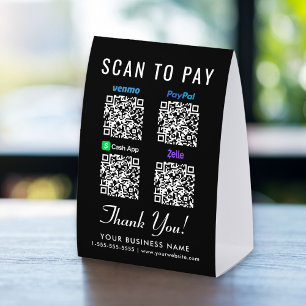 Venmo CashApp PayPal Zelle QR Codes Scan To Pay