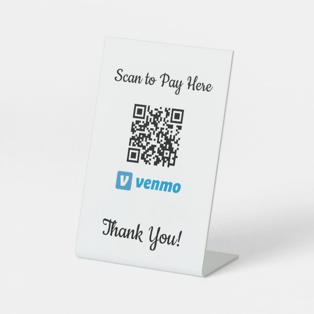 Venmo mobile payment | Scan To Pay Pedestal Sign (Front)