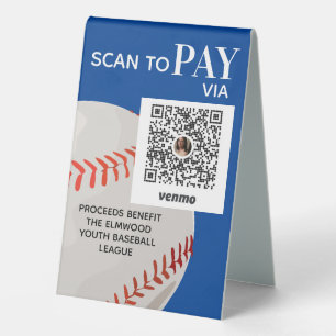 Venmo Pay Here Sign Baseball Concession Stand Sign