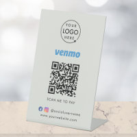 Venmo Payment Tabletop Sign | QR Code Scan to Pay