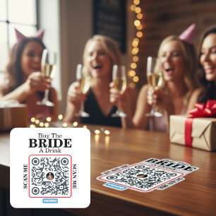 Venmo QR Code Buy the Bride a Drink Bachelorette  Square Sticker
