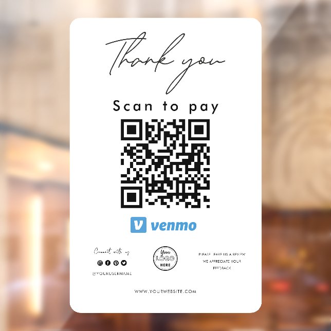 Venmo QR Code Logo Scan to Pay Thank you (Sheet 2)