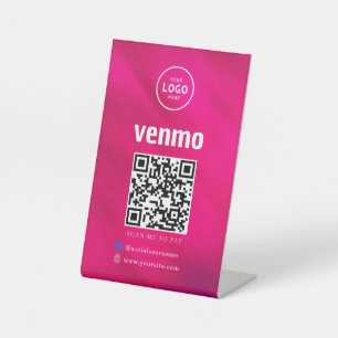 Venmo QR Code Payment Scan to Pay Business Logo Pedestal Sign