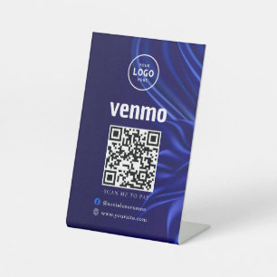 Venmo QR Code Payment Scan to Pay Business Logo Pedestal Sign